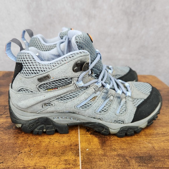 Merrell Moab 2 Hiking Boots Womens 7.5 Gray Periwinkle Waterproof Trail J88792* - Picture 1 of 14